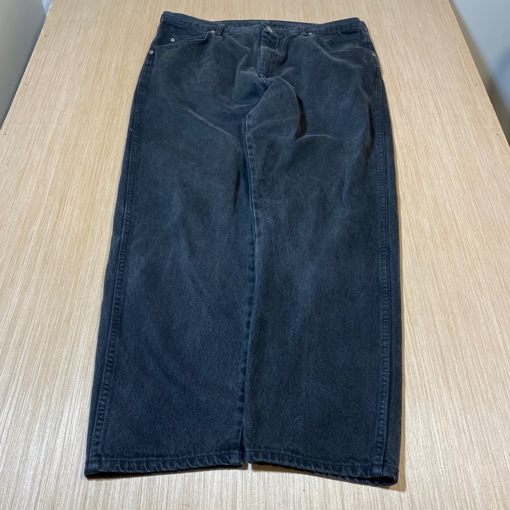 Wrangler Premium Quality Mens Relaxed Fit Jeans Washed Black Denim 38x31
